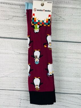 Socks n Socks Women's One Size Knee High Winter Penguins Theme Socks NEW 1 Pair